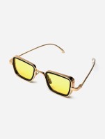 RYNOCHI Retro Square, Shield Sunglasses(For Men & Women, Yellow, Black)