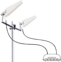 Netboon Mimo External Outdoor LPDA Antenna Kit for 4G LTE Router Modem with 30+30 Meter Antenna Amplifier