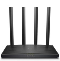T P LINK TP-Link Archer C6U AC1200 Wi-Fi Router Full Gigabit Dual Band 867 Mbps 4G Router(Black, Dual Band)