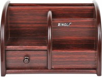 XINGLI Yashika 5 Compartments Wood Desk Organizer(Brown)