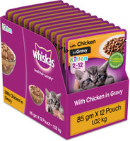 Whiskas Kitten (2-12 months) Chicken 1.02 kg (12x0.09 kg) Wet Young, New Born Cat Food