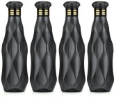 MAHANT VILLA Crystal Clear Plastic Water Bottle for Fridge Home Office Gym School Unbreakable 1000 ml Bottle(Pack of 4, Black, Plastic)