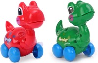 Amazing 2 pcs Cute Cartoon Animal Dinosaur Clockwork Wind Up Toy Running Head Tail Swing(Red, Green, Blue, Purple)