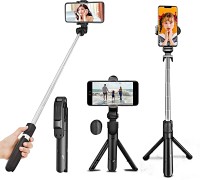 NAFA Portable Selfie Stick Tripod with Bluetooth Remote (Multipurpose) Tripod(Black, Supports Up to 500 g)