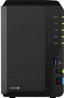 Synology DS220+ Black 0 TB External Hard Disk Drive (HDD)(Black, Mobile Backup Enabled, External Power Required)