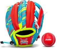 Franklin Sports Air Tech Baseball Glove with Ball - Tee Ball - Soft Air Tech Foam - Royal/Red Fitness Accessory Kit Kit
