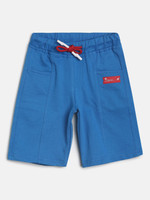 TALES & STORIES Short For Boys Casual Solid Pure Cotton(Blue, Pack of 1)