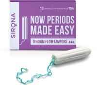 Sirona Premium Digital Tampon (Regular Flow) Medium Flow - 12 Pieces Tampons(Pack of 12)