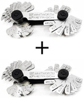 SAMENX Screw Pitch Gauge/Thread 4 to 62 TPI, .25 to 6.0 mm 55° & Metric 60° (Pack of 2) Radius Gauge