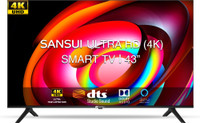 Sansui 109 cm (43 inch) Ultra HD (4K) LED Smart Android TV with Dolby Audio and DTS (Mystique Black) (2022 Model)(JSW43ASUHD)