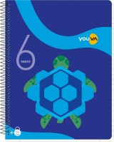 NAVNEET Youva Spiral & Soft Bound Subject Book 23x26 cm Regular Notebook Single Line 300 Pages(Multicolor)