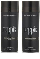 toppik Hair Fibers For Hair Loss Concealer, Regrowth & Styling Black Color 2 Units 55 gm Organic Hair Volumizer Fibers(55 g)