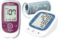STANDARD BPCare Plus (AS-35K) Automatic Digital Blood Pressure Monitoring Machine & with Mentor Sugar Check Glucometer Bp Monitor(Blue & Magenta)