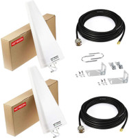 Netboon Dual External 14dBi LPDA Antenna Kit for 4G Routers with HLF400 Cable 10+10Meter Antenna Amplifier