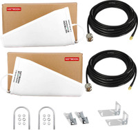 Netboon External Antenna for 4g WiFi Router with 20+20 Mtr HLF400 Cable Dual 14Dbi LPDA Antenna Amplifier