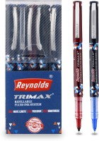 Reynolds Trimax Pens Pouch - Blue, Black & Red Gel Pen(Pack of 5, Multicolor)