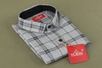 Surhi Men Checkered Casual Grey Shirt