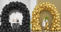 FAB NATION Solid Black&Golden_100 Balloon(Black, Gold, Pack of 100)