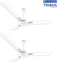 LUMINOUS Triana 1200 mm 3 Blade Ceiling Fan(Mint White, Pack of 2)