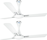 LUMINOUS Audie Metallic 1200 mm 3 Blade Ceiling Fan(Sparkle White, Pack of 2)