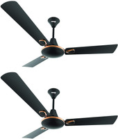 LUMINOUS Triana 1200 mm 3 Blade Ceiling Fan(Eclipse Black, Pack of 2)