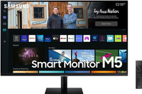SAMSUNG M5 32 inch Full HD LED Backlit VA Panel with embedded TV Apps, PC-less productivity with Samsung DeX, Office 365, Google Duo app, and IoT Hub, Built-in Speakers, Ultrawide Game View Smart Monitor (LS32CM500EWXXL)(Response Time: 4 ms, 60 Hz Refresh Rate)
