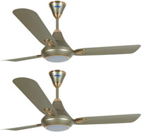 LUMINOUS Lumaire 1200 mm 3 Blade Ceiling Fan(Gold, Pack of 2)