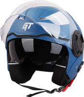 Steelbird GT Dashing ISI Certified Open Face Helmet for Men & Women with Inner Sun Shield Motorbike Helmet(Dashing Blue)