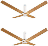 LUMINOUS New York Madison 1300 mm 4 Blade Ceiling Fan(Pine Wood, Pack of 2)