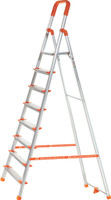 ProHome 8 Steps Premium Heavy Platform Aluminum Ladder for Home with 5 Anti Skid Shoes Aluminium Ladder(With Platform)