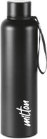 MILTON Aura 1000 Thermosteel Bottle, 1.05 Litre, Black | 24 Hours Hot and Cold 1050 ml Bottle(Pack of 1, Black, Steel)