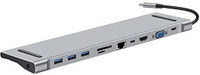 Etzin 11 in 1 USB C Multi Ports Hub Multi Function Laptop Docking Station Type-c USB Adapter(Grey)