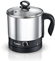 Prestige PMC 3.0+ Accessories(Idli Stand 3 plates, Egg Boiling Rack with Stand, Steamer) Multi Cooker Electric Kettle(1.5 L, Silver, Black)