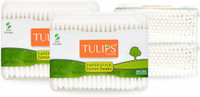 Tulips Cotton Ear Buds {Pack of 4} with White PAPER Stick 200 Sticks in a Box(4 Units)