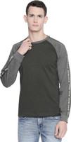 BASICS Solid Men Round Neck Green T-Shirt
