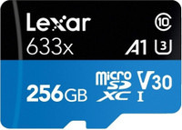 Lexar LSDMI256BB633A 633x 256 MicroSDXC Class 10 100 MB/s  Memory Card Compatible with Camera
