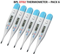 BPL t-02 Medical Technologies digital thermometer DT02 Thermometer (White) PACK 6 DT02 Thermometer(WHITE & GREEN)