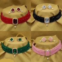 ABHRIK IMITATION Crystal(Red, Black, Green, Pink)