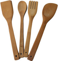 Pratha Wooden Ladle(Brown, Pack of 4) Pratha Wooden Ladle(Brown, Pack of 4)