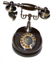 Mohangifts Antique Style Vintage Dialpad model Operational wooden designer landline phone Corded Landline Phone(Black)