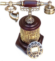 Gooddeals Antique Style Vintage model Operational caller ID wooden designer Cordless Landline Phone(Multicolor)