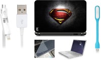 Print Shapes Red Superman black texture Combo Set(Multicolor)   Laptop Accessories  (Print Shapes)