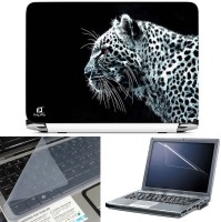 View FineArts Black White Leopard 3 in 1 Laptop Skin Pack With Screen Guard & Key Protector Combo Set(Multicolor) Laptop Accessories Price Online(FineArts)