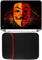 FineArts Joker Face Laptop Skin with Reversible Laptop Sleeve Combo Set(Multicolor)   Laptop Accessories  (FineArts)