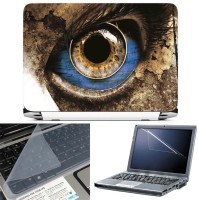 FineArts Abstract Eyes Brown 3 in 1 Laptop Skin Pack With Screen Guard & Key Protector Combo Set(Multicolor)   Laptop Accessories  (FineArts)