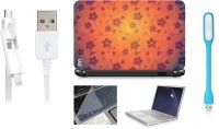 Print Shapes Light Flowers Shine Laptop Skin with Screen Guard ,Key Guard,Usb led and Charging Data Cable Combo Set(Multicolor)   Laptop Accessories  (Print Shapes)