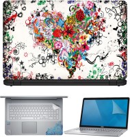 FineArts Abstract Heart 4 in 1 Laptop Skin Pack with Screen Guard, Key Protector and Palmrest Skin Combo Set(Multicolor)   Laptop Accessories  (FineArts)