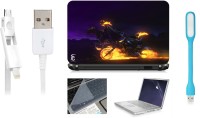 Print Shapes Ghost rider with horse rider Laptop Skin with Screen Guard ,Key Guard,Usb led and Charging Data Cable Combo Set(Multicolor)   Laptop Accessories  (Print Shapes)
