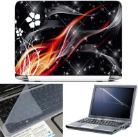 FineArts Floral White Flower 3 in 1 Laptop Skin Pack With Screen Guard & Key Protector Combo Set(Multicolor)   Laptop Accessories  (FineArts)