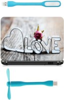 Print Shapes Love Heart with Rose Combo Set(Multicolor)   Laptop Accessories  (Print Shapes)